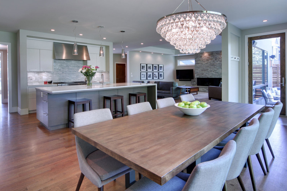 Inspiration for a transitional dining room remodel in Calgary