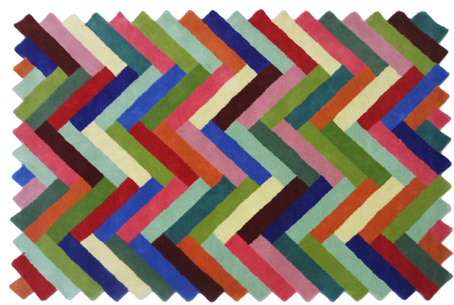 Parquet Dark Shades Area Rug, Hand-Tufted, 240x170 cm