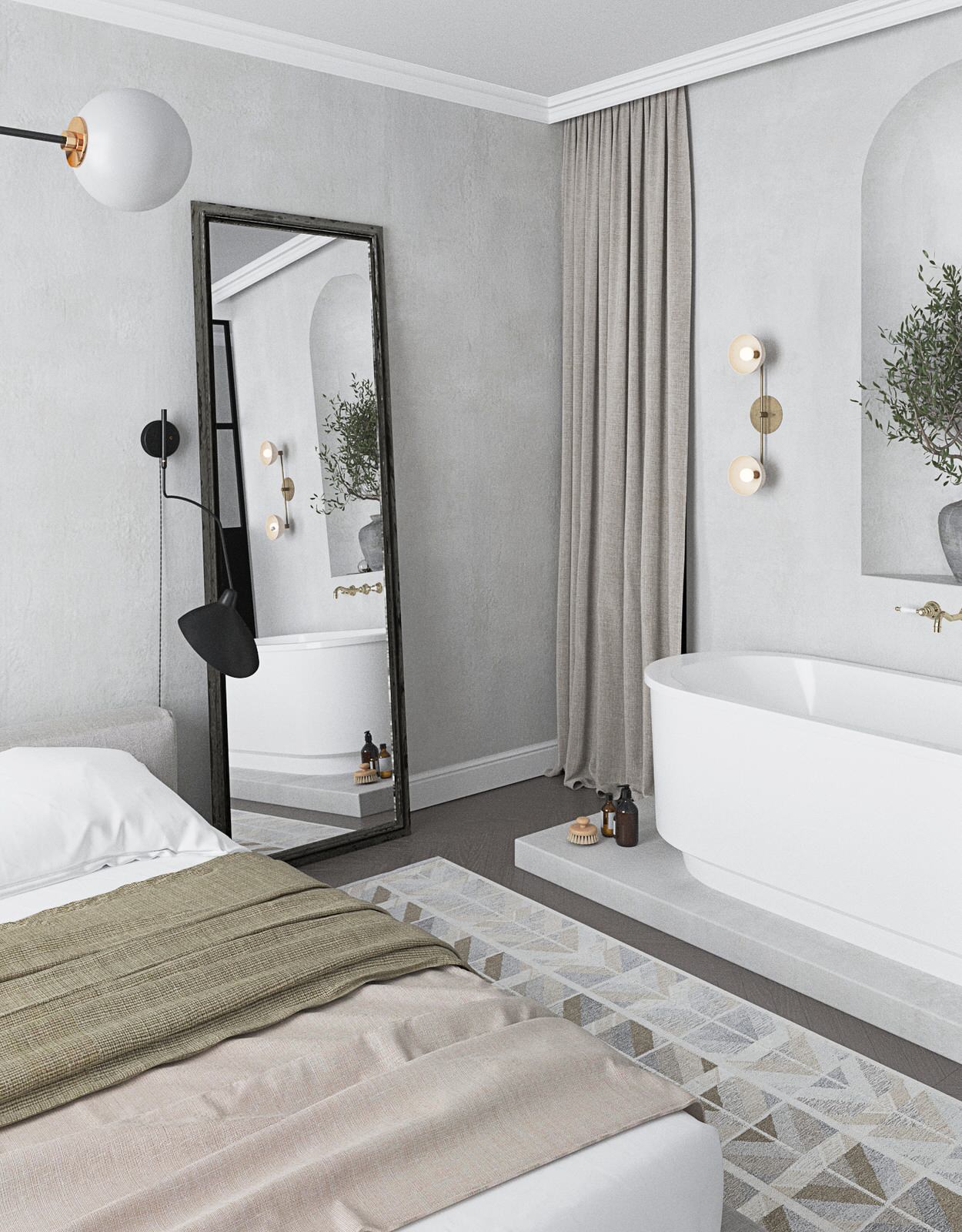 Дизайн квартиры под сдачу на Красной Поляне 50 кв.м.