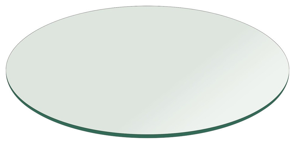 Glass Table Top: 24 inch Round 1/4 inch Thick Flat Polished Tempered