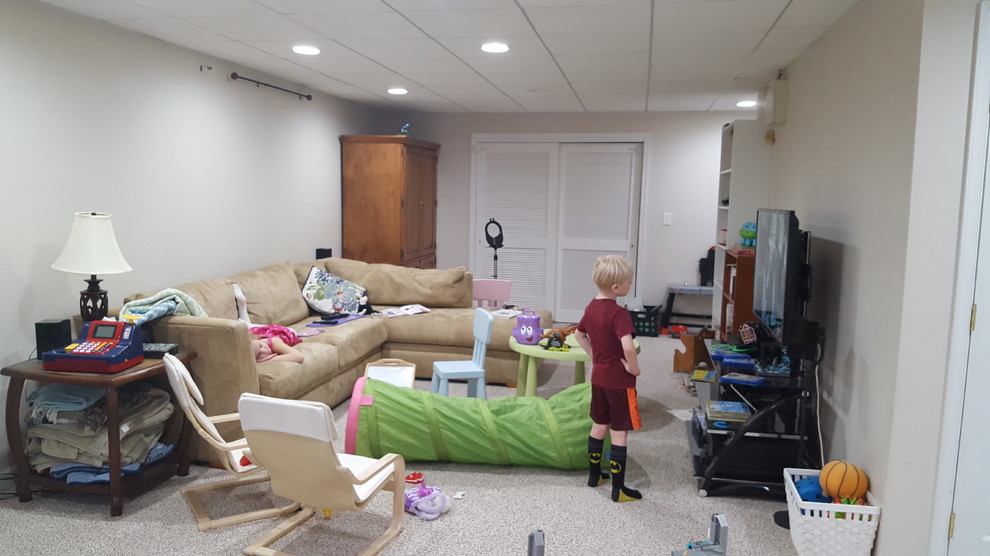 messy family living room