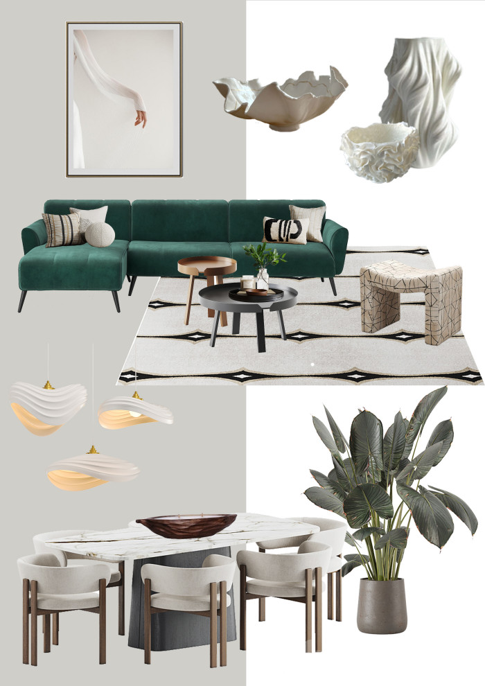 Мудборд и коллажи гостиной