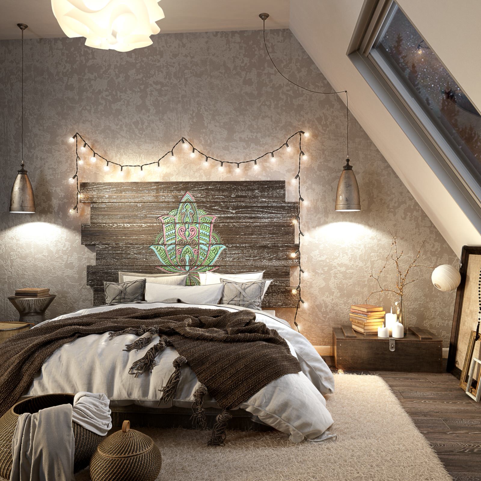 Изголовье кровати INIELIKA в интерьере