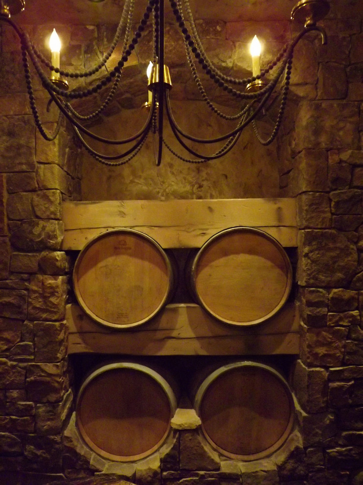Inspiration for a rustic wine cellar remodel in Seattle