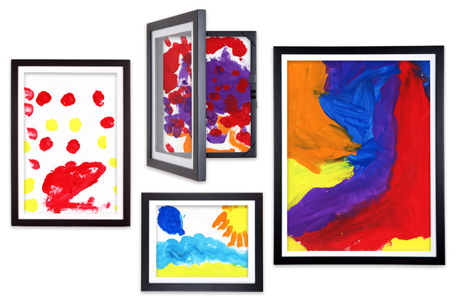 Lil DaVinci® Art Frames 4-piece set: 18x24, 12x18, 9x12, & 8.5x11 frames, Black