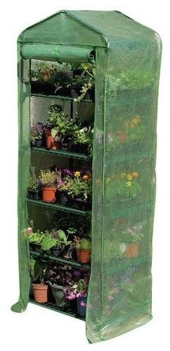 5-Tier Sturdy Growing Rack Planter Stand Greenhouse With Reinforced Cover