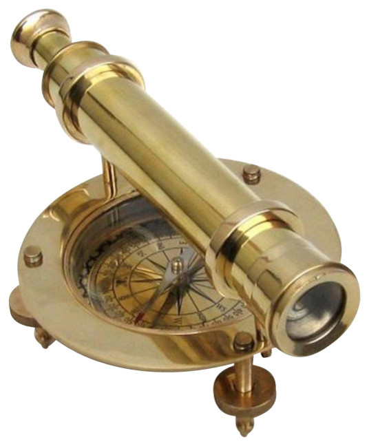 Alidade Compass, Solid Brass, 9"