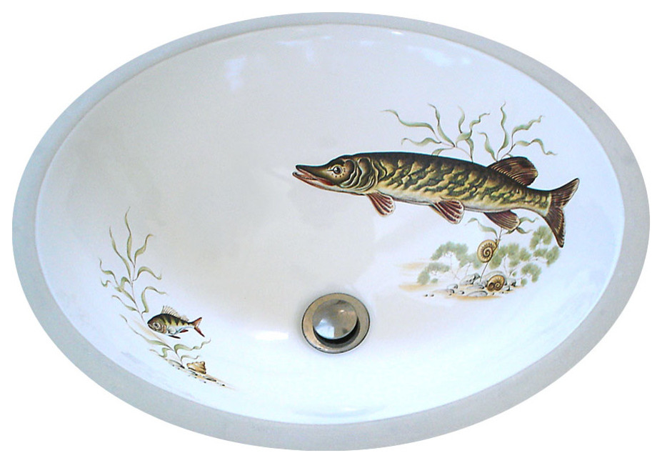 Muskie Fish Painted Sink