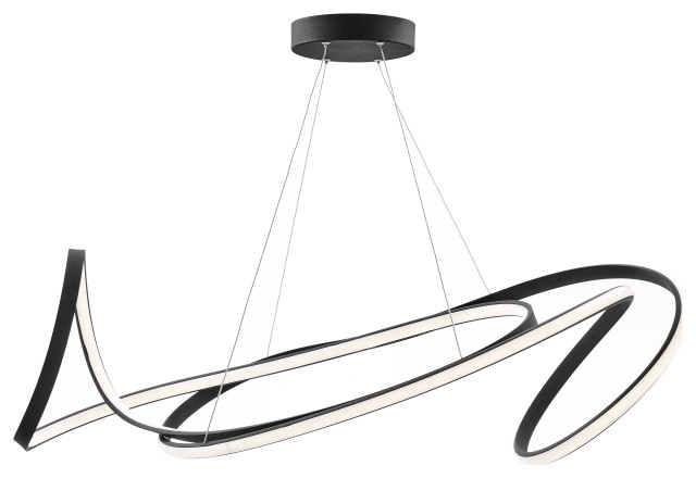 Moscow Dimmable Integrated LED Chandelier, Black, Without Smart Dimmer