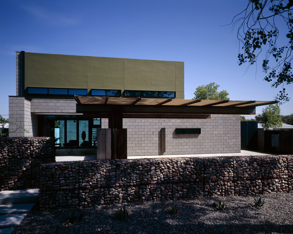 Design ideas for a modern two-storey exterior in Phoenix.
