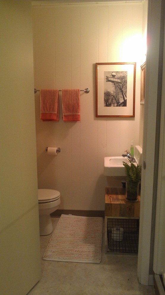 Idée de décoration pour un petit WC et toilettes bohème.