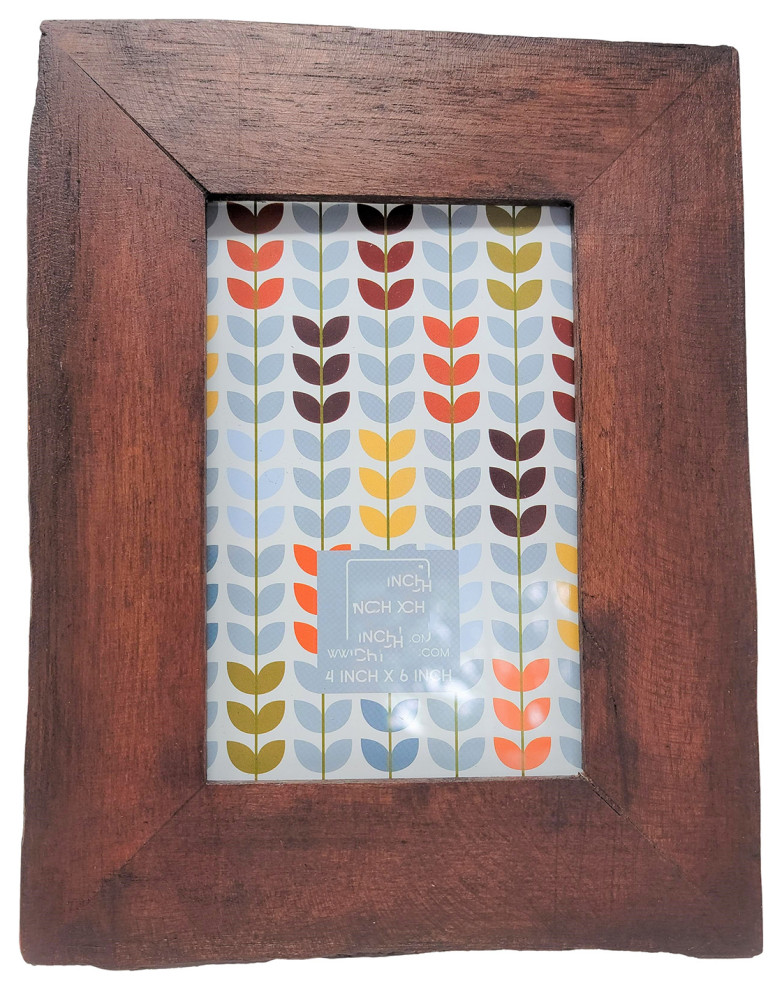 Rustic Wood Photo Frame For Tabletop/Wall Display Picture Reclaimed Red, 4x6 Transitional