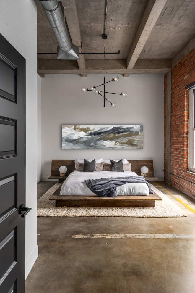 This is an example of an industrial bedroom in Kansas City.