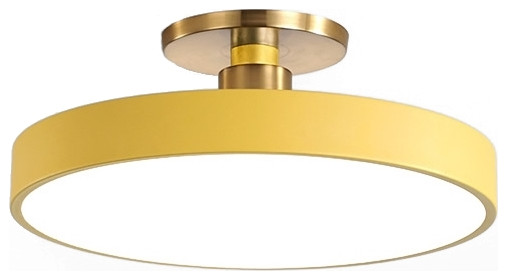 Minimalist Led Ceiling Lamp for Bedroom, Kitchen, Balcony, Corridor, Yellow, Dia19.7xh5.1", 3 Colors Switchable