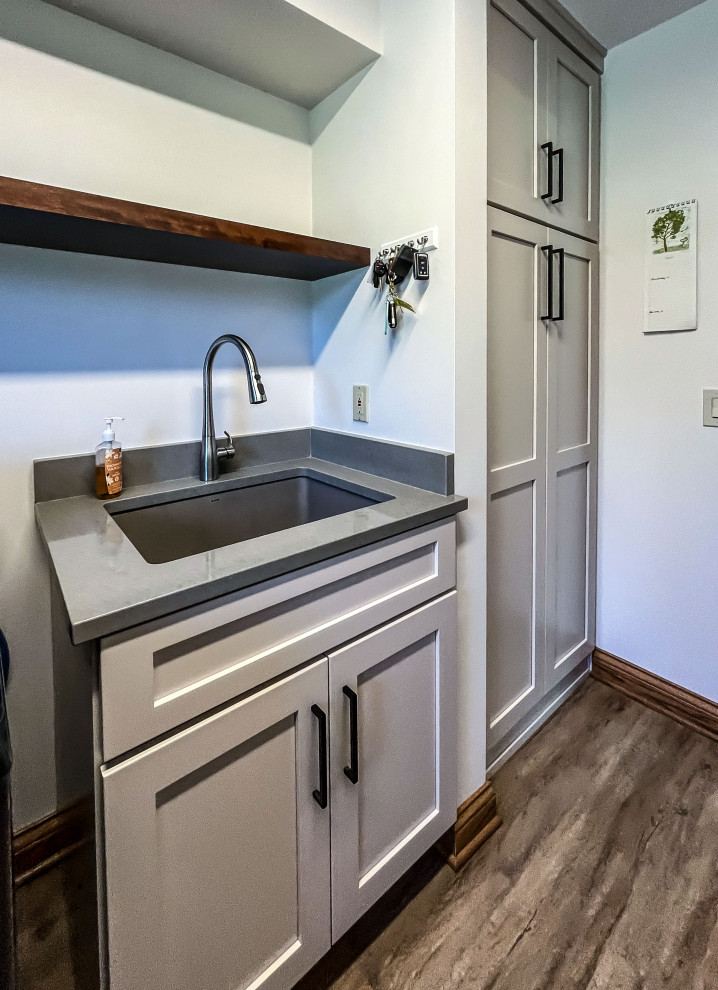 Laundry Room with Custom Cabinetry Quartz Countertop and Custom ...