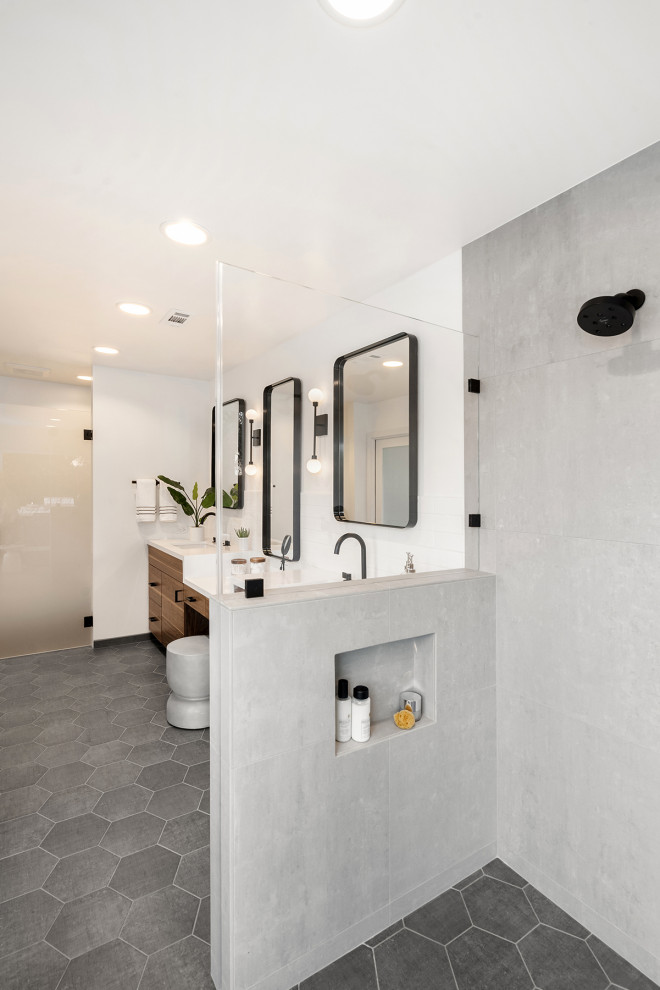 Master Bath shower - Midcentury - Bathroom - San Francisco - by C&C