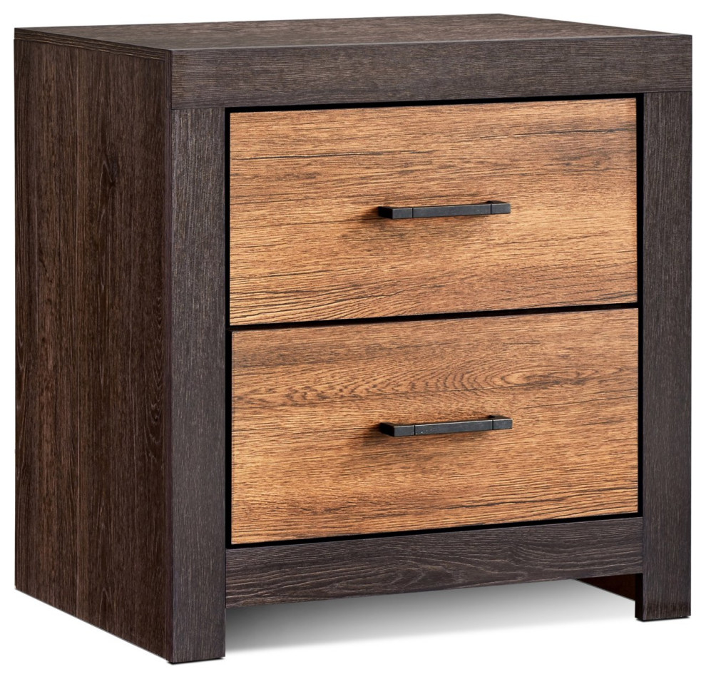 Rustic Nightstand, English Dovetailed Drawers With Metal Pulls, Caramel