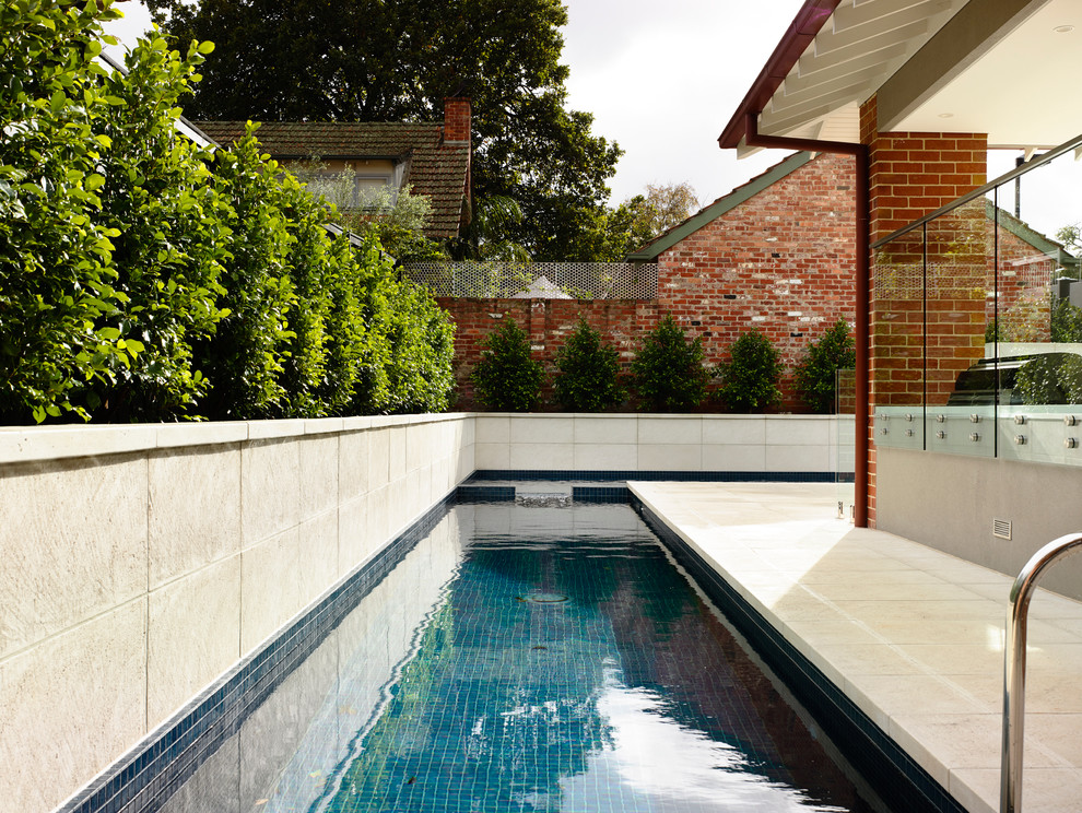 Photo of a contemporary lap pool in Melbourne.