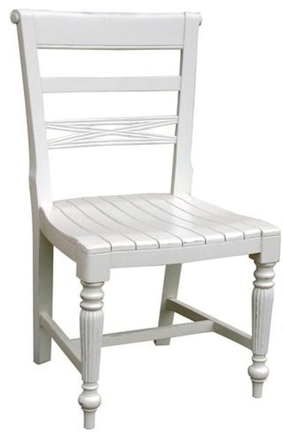 TRADE WINDS RAFFLES Dining Chair Traditional Antique Painted White