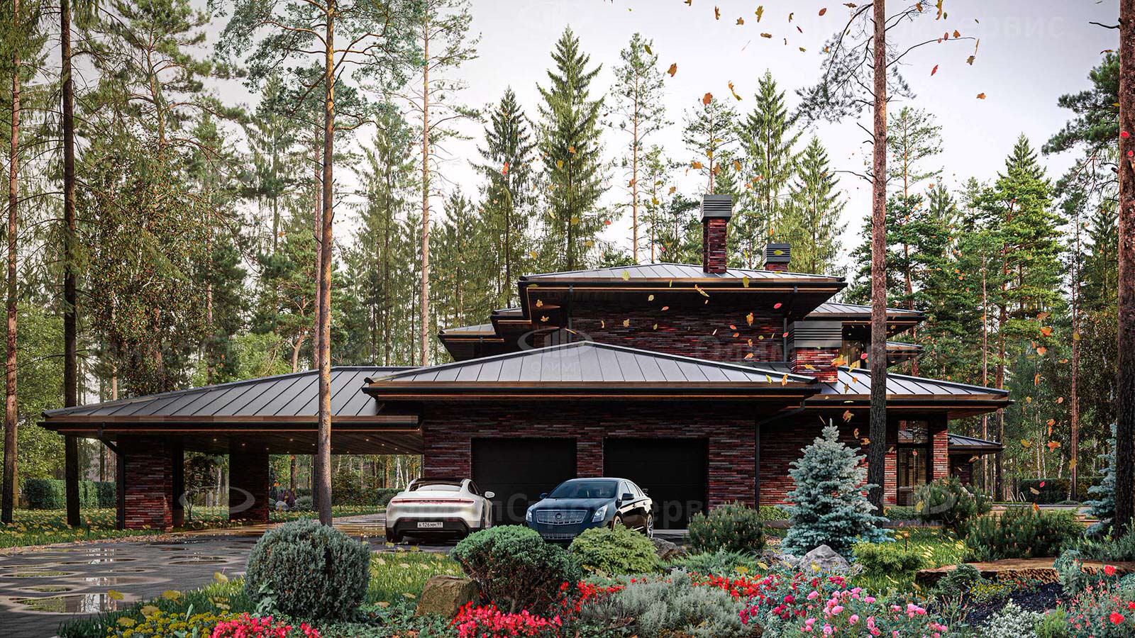 Большой двухэтажный коттедж «Ридли»