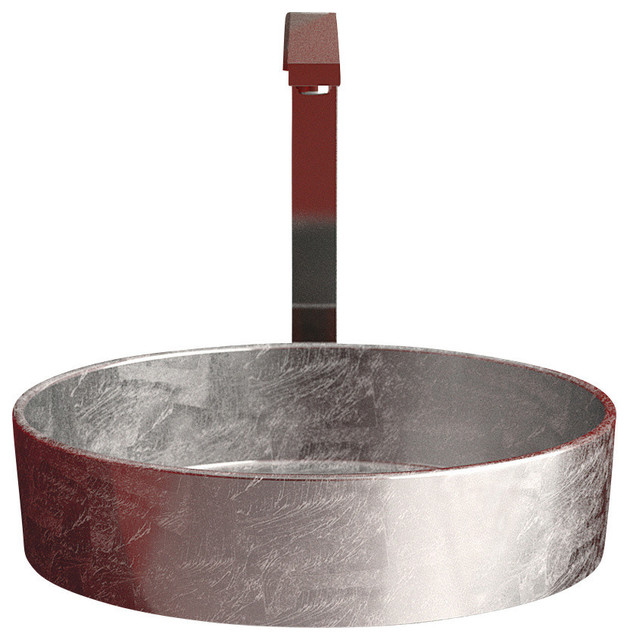 Pert Rho Lux Modern Vessel Sink Silver Leaf Bathroom Pert Rho Lux Modern Vessel Sink Silver Leaf