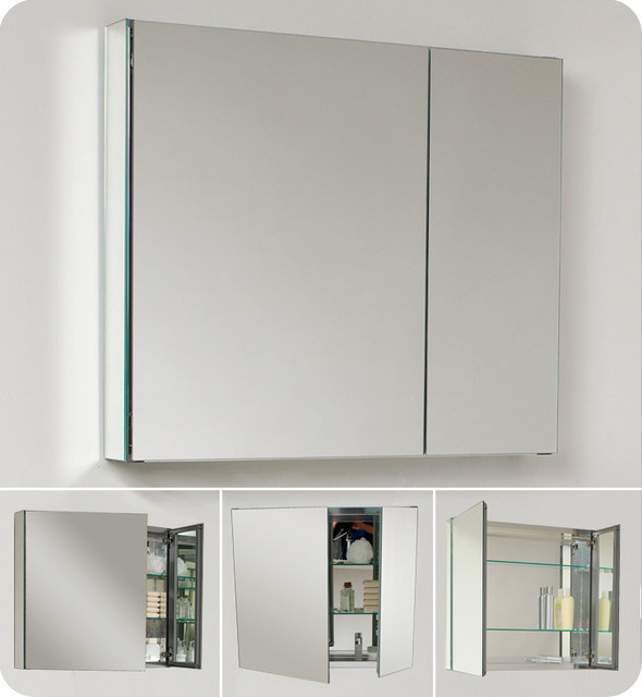 Fresca Fmc8090 30 Double Door Frameless Medicine Cabinet Modern Medicine Cabinets By Buildcom