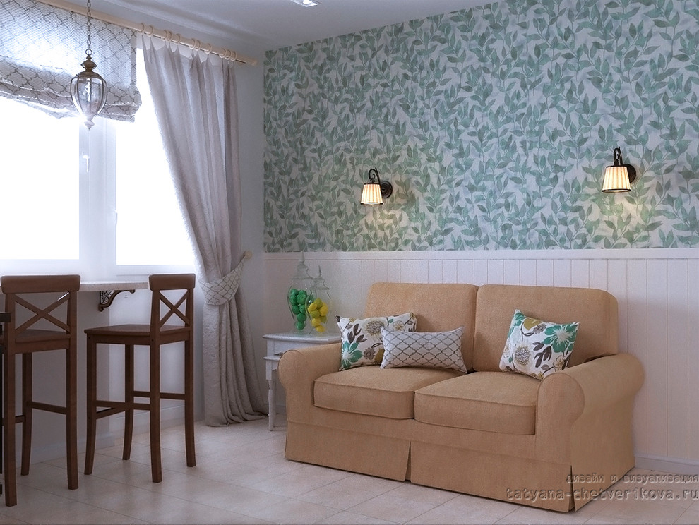 Дизайн-проект кухни и с/у в однокомнатной квартире