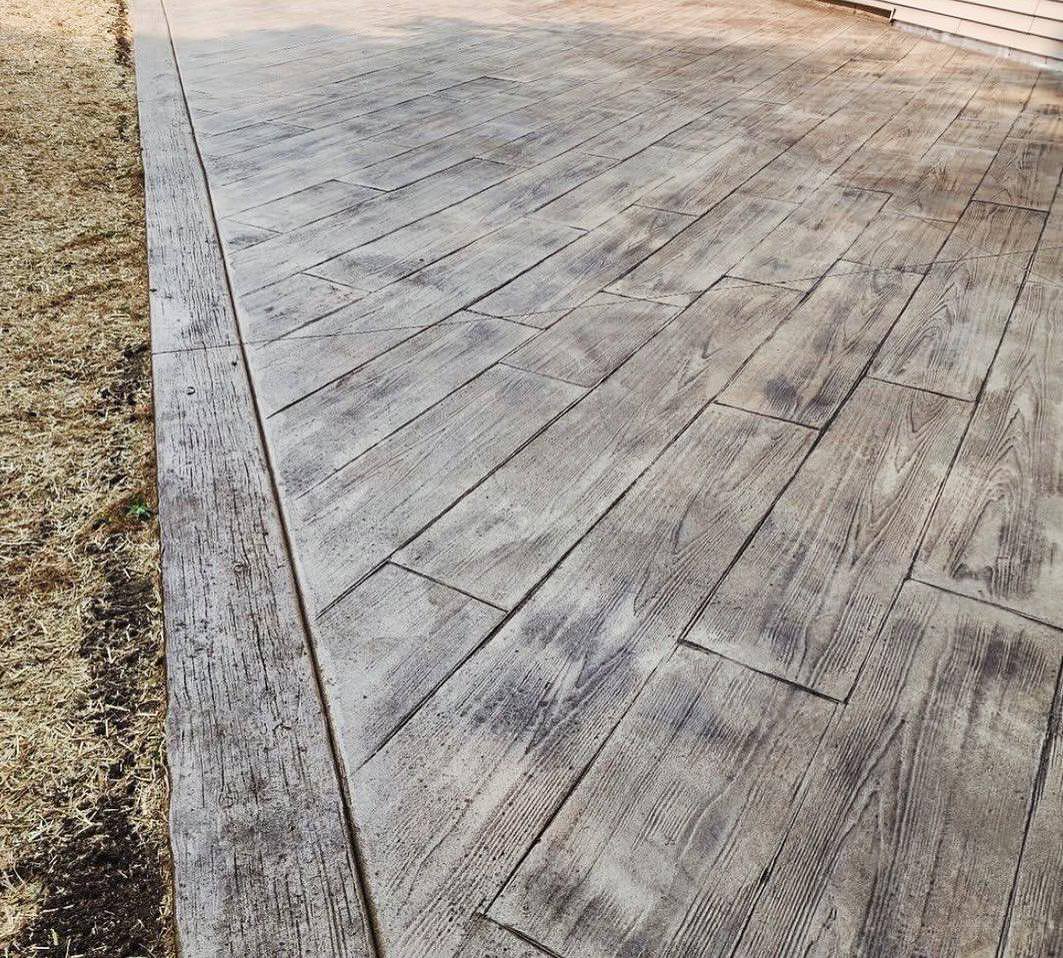 Turtle creek backyard Stamped Concrete patio!