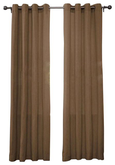 Set Of 2 Broadway Linen Textured Grommet Top Curtain Drapery