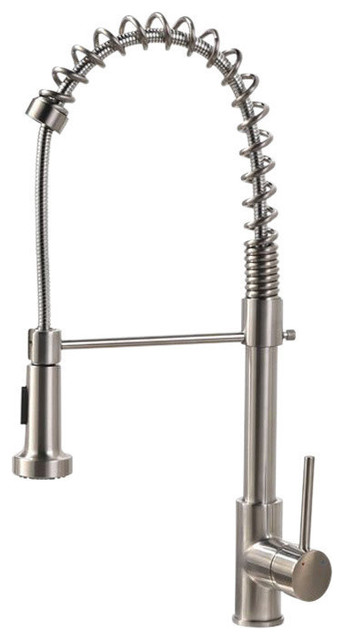 Brushed Nickel Kitchen Faucet With Pull Down Sprayer quilmes brushed nickel kitchen sink faucet with pull down sprayer