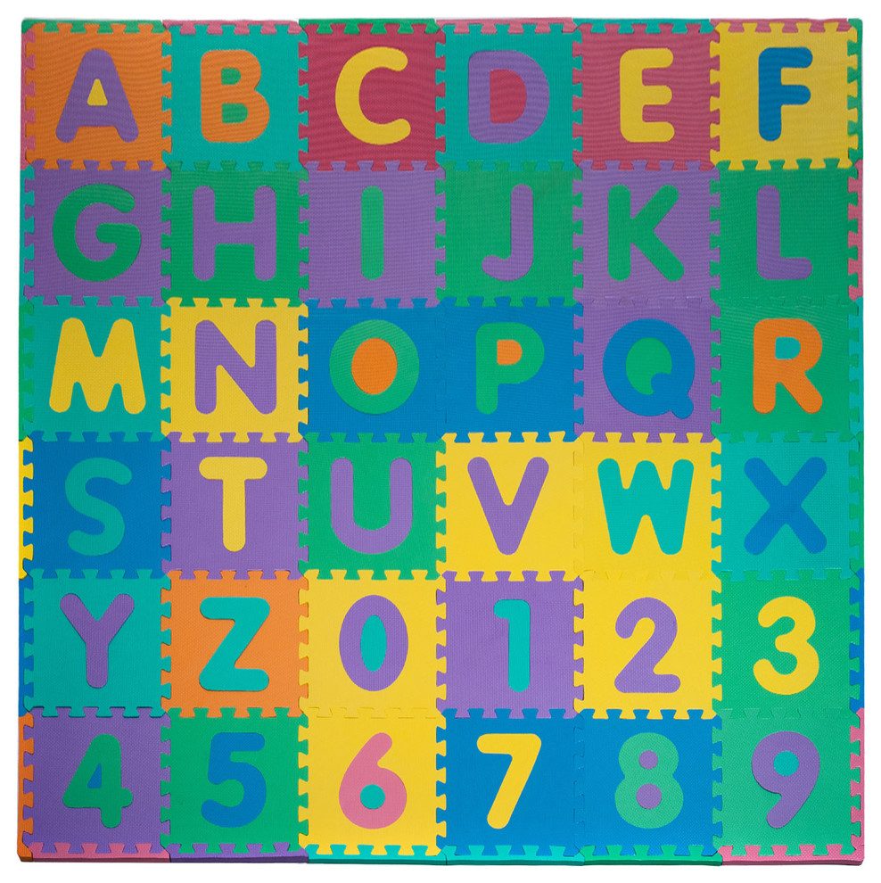 Foam Floor Alphabet and Number Puzzle Mat, 96 Piece by Trademark Games -  Traditional - Baby Gyms And Play Mats - by Trademark Global | Houzz
