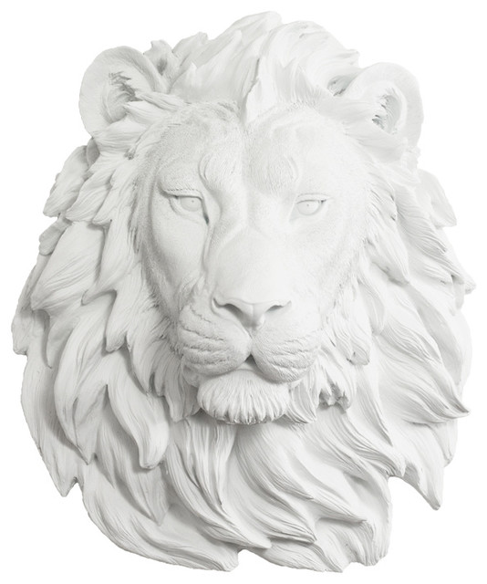 Ceramic Matte White Lion Head Wall Decor Contemporary Lion Head Wall Decor Vinyl Decal Sticker Wildlife Art Home Bedroom Kids Children 39 S Room African Animal Decorations Ln8