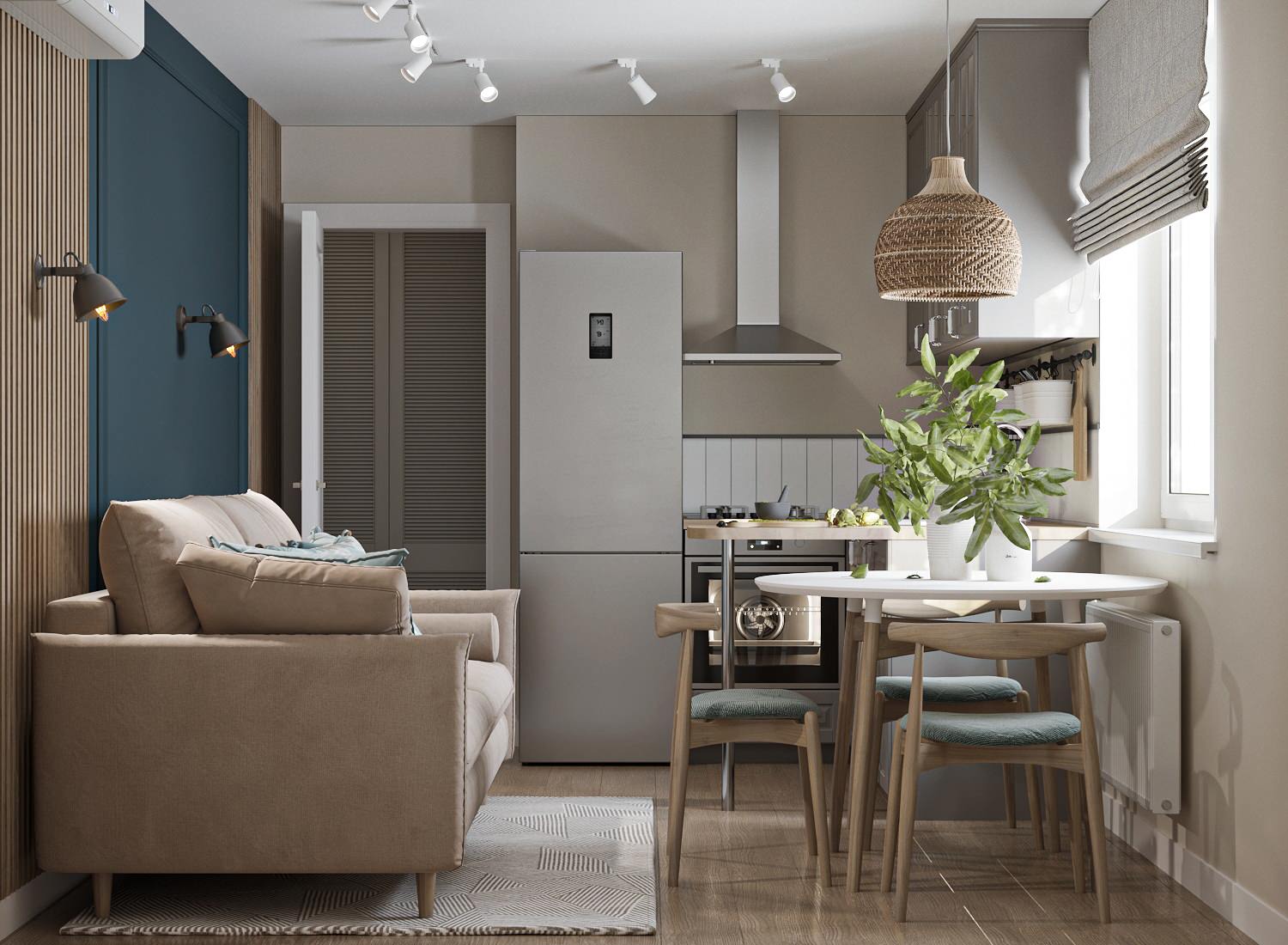 Однокомнатная квартире  в скандинавском стиле ЖК Новая Кузнечиха