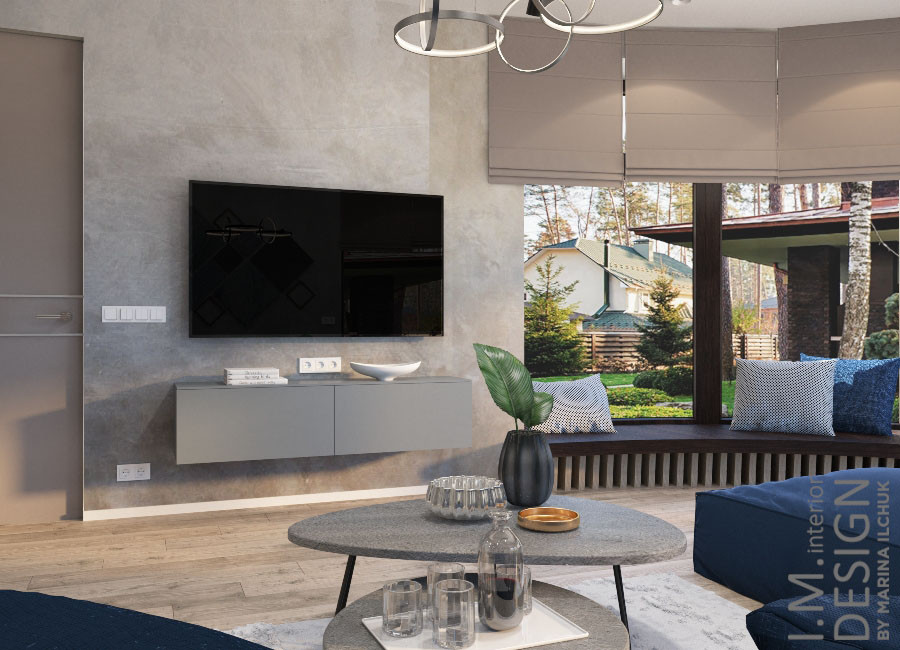 Загородный дом 400 кв.м. Холлы и вторая гостиная.