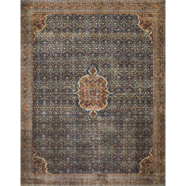 Loloi II Layla 9' x 12' Rug in Cobalt Blue and Spice Traditional