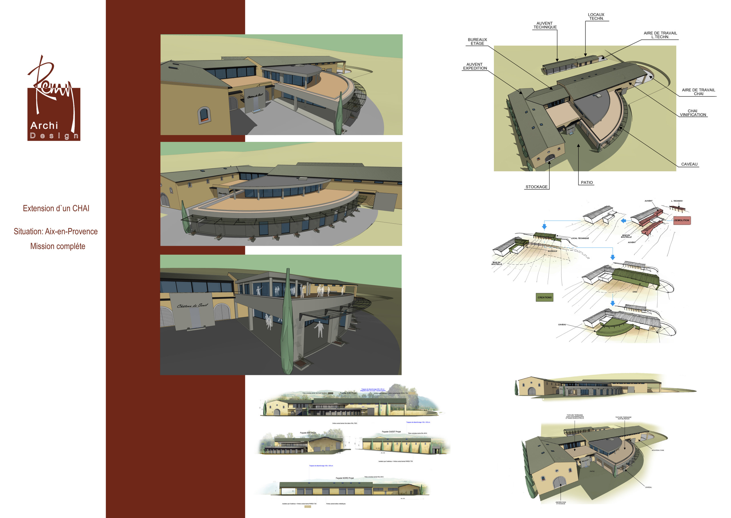 Projet architectural chai domaine viticole