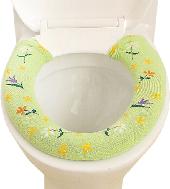 Bathroom Toilet Seat Cover With Button, Warmer, Soft, Comfy Thick