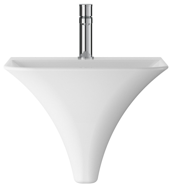 Wall-Hung Bathroom Sink, White