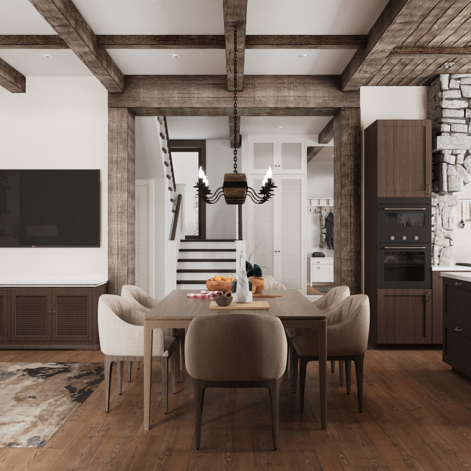 Дизайн интерьера гостиной на Луговой 41кв м