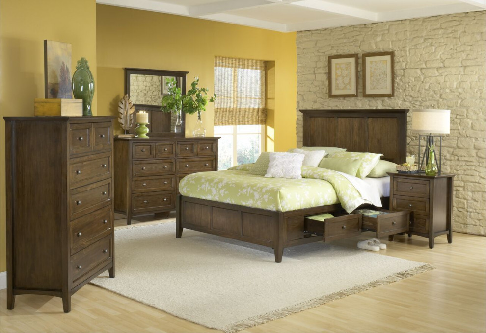 Pantego 6PC Full Storage Bed, 2 Nightstand, Dresser, Mirror, Chest in