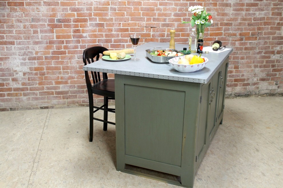 Zinc Kitchen Island Farmhouse Boston by ECustomFinishes Houzz