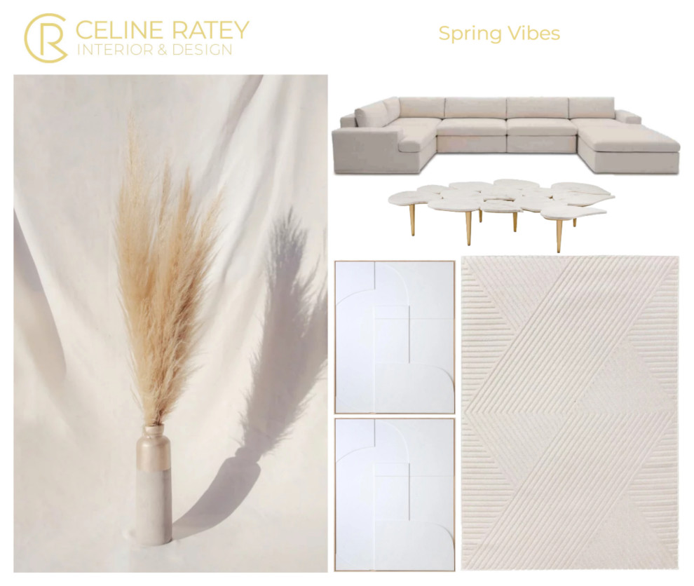 Mittelgroßes, Offenes Modernes Wohnzimmer mit beiger Wandfarbe in Sonstige