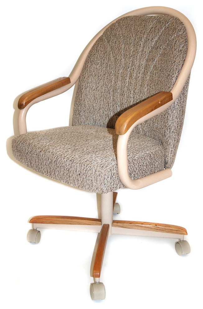 Swivel Dining Caster Chair, Gray Transitional Dining Chairs by AW