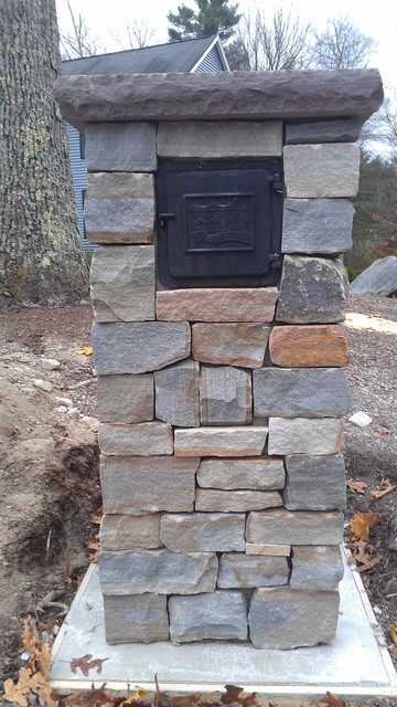 Stone mailbox - Rustic - Landscape - Boston - by Patios 'N ...