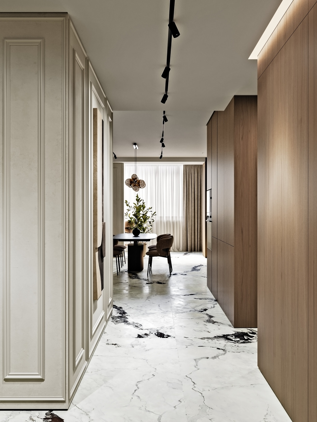 Дизайн интерьера квартиры в современном стиле в ЖК Шмитовский