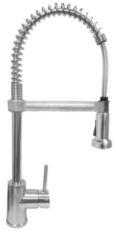 Banner Spring Style Pull Down Spray Kitchen Faucet, Brushed Nickel