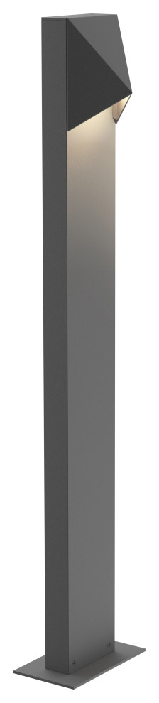 Triform Compact, 16" Bollard, Textured Gray, 28"