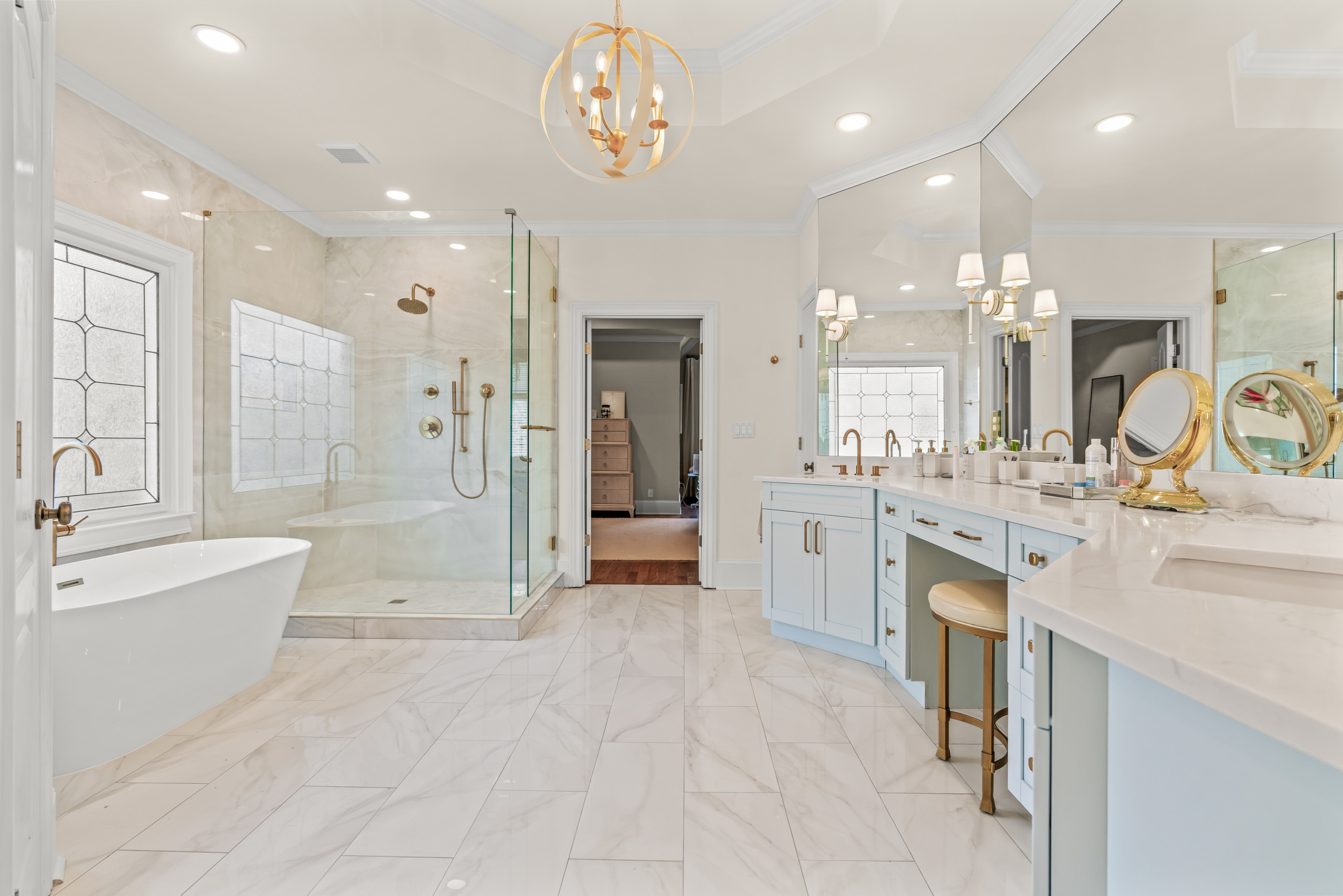 Example of a french country bathroom design in Atlanta