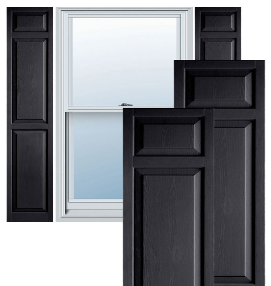 Builders Choice Vinyl Raised Panel Window Shutters, w/Installation