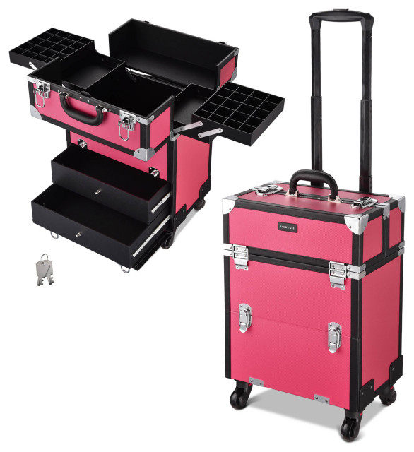 BYOOTIQUE Rolling Makeup Train Case Cosmetic Organizer Trolley 2
